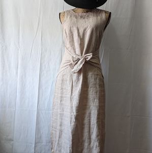 Three Dots brand linen front tie dress